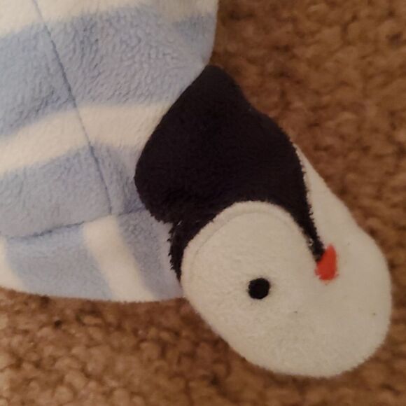 Carter'sĀ One Piece Penguin Stripped Fleece Size 6-9 Months - Picture 4 of 4